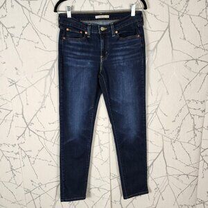 Levi's Dark Wash Stretch Denim Mid Rise Boyfriend Jeans